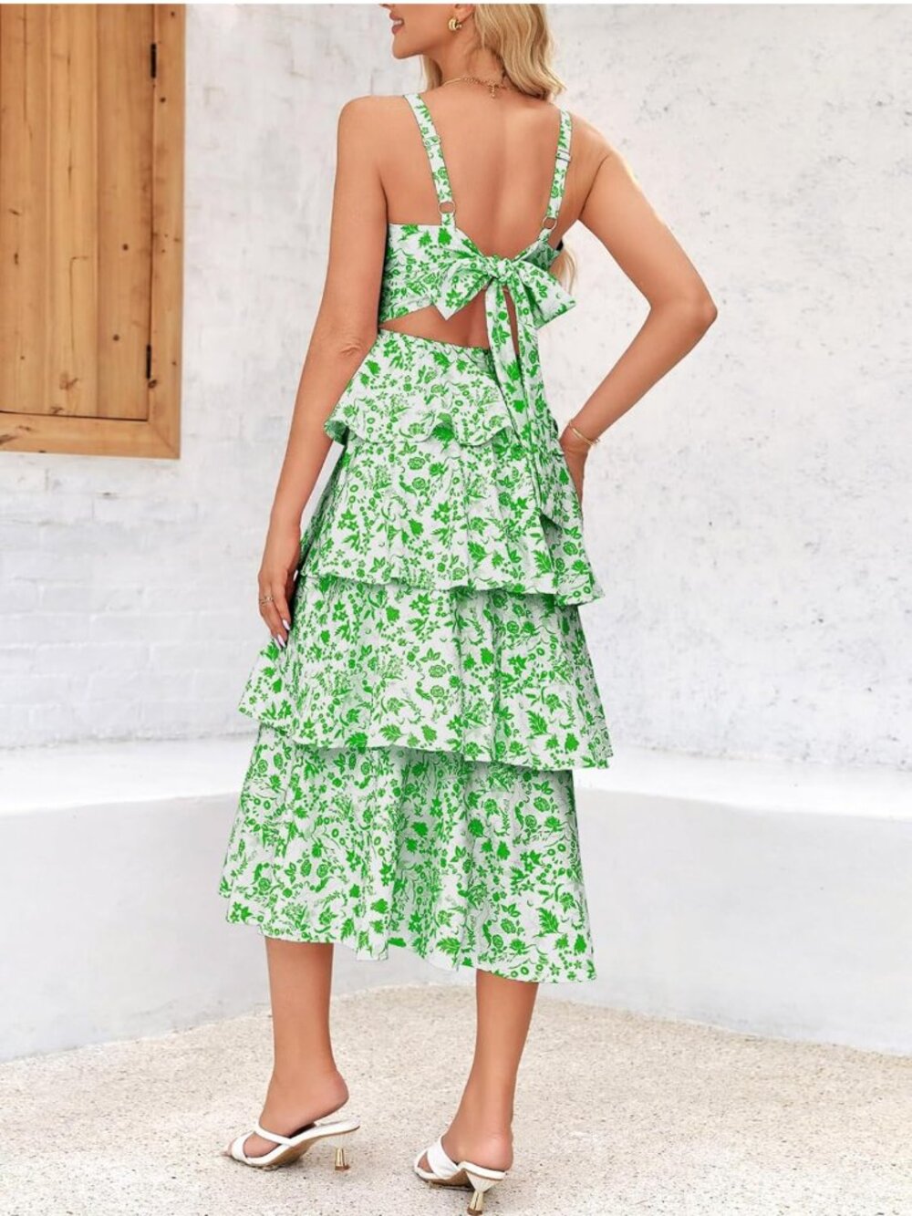 Summer ruffle tiered floral maxi dress